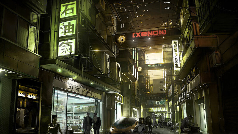 Neon-lit Alley at Night — Green