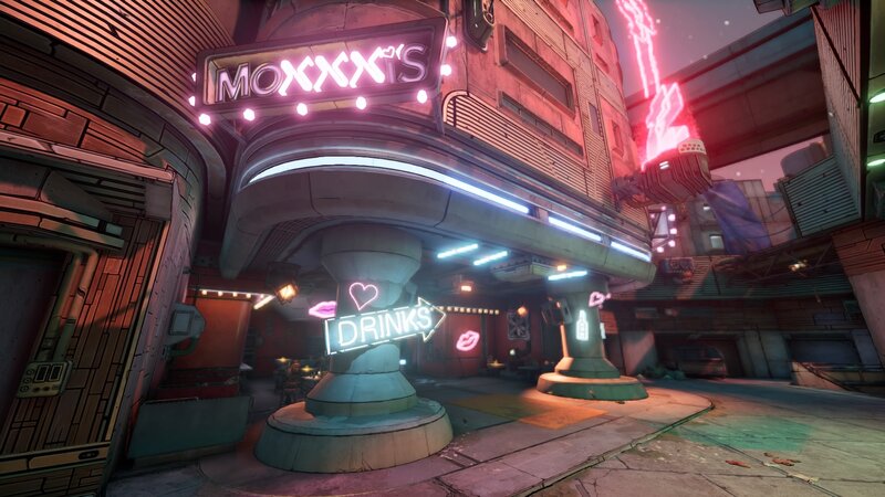 Neon-lit Bar Entrance