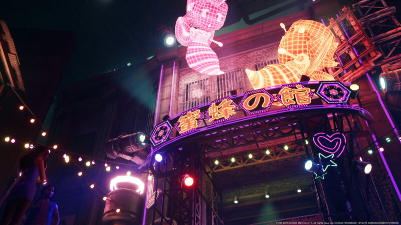 Neon-lit Building Entrance