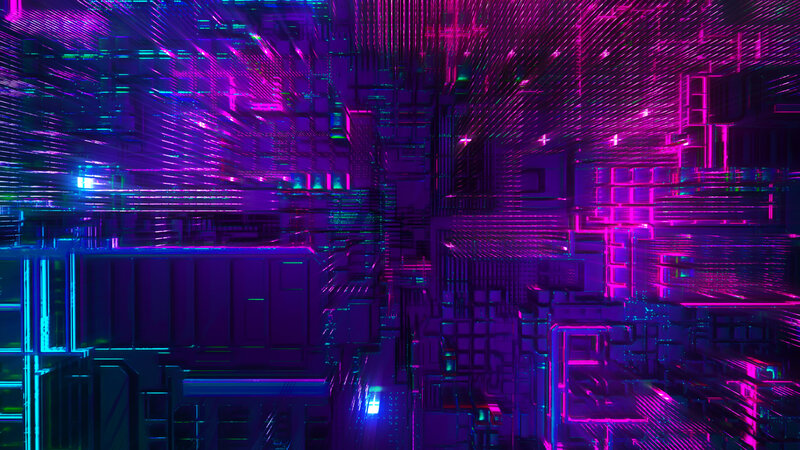 Neon-lit Circuitry