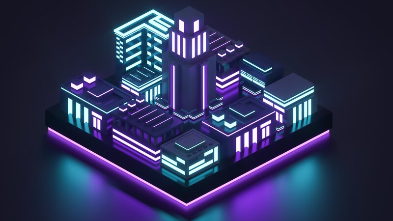 Neon-lit City Model