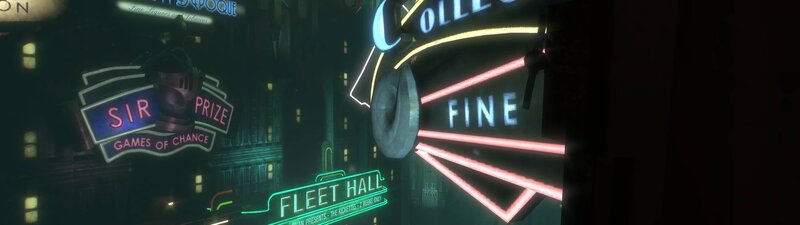 neon-lit city street at night