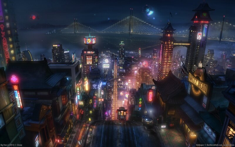 Neon-lit City Street — Blue, Nocturnal