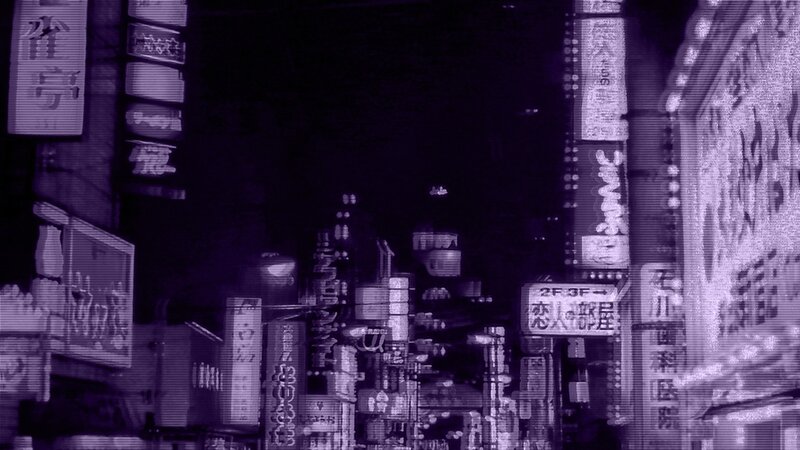 Neon-lit City Street — Purple, Dark