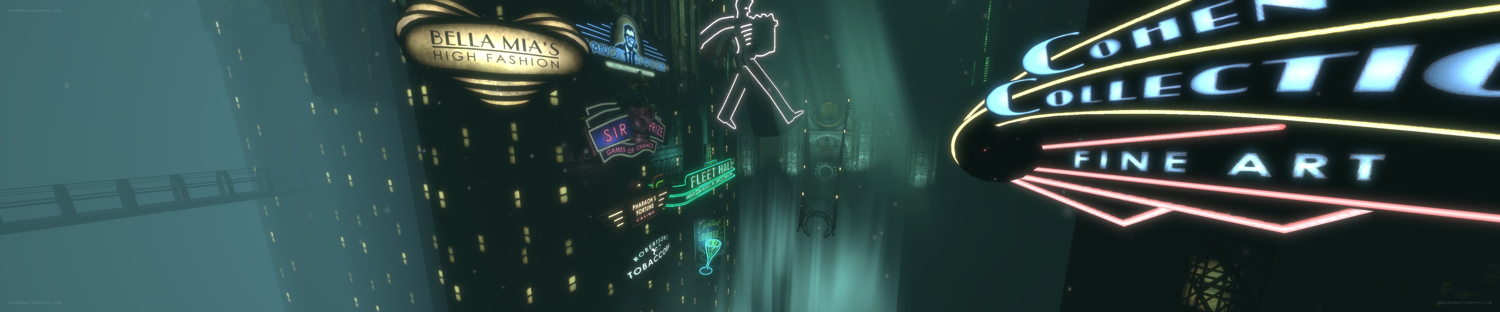 Neon-lit cityscape at night