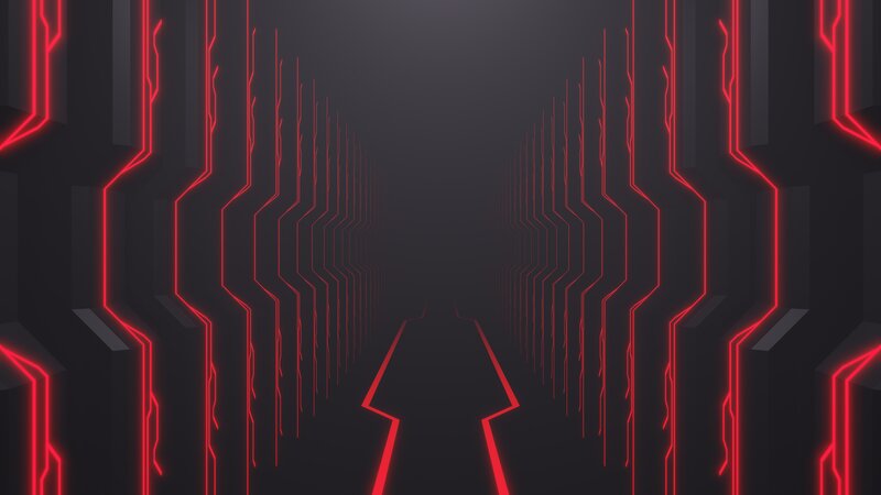 Neon-lit Corridor — Black