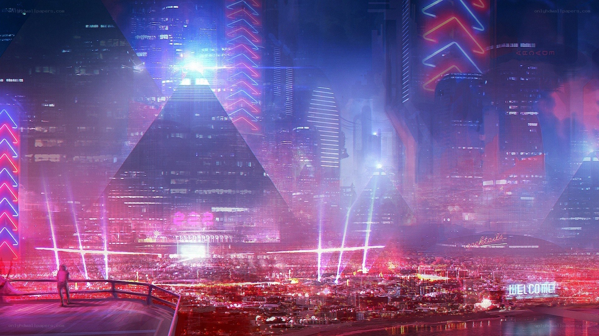 neon-lit cyberpunk cityscape