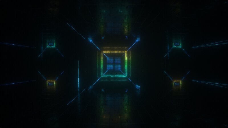 Neon-lit Digital Corridor