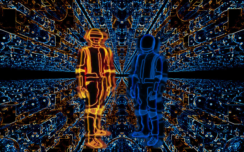 neon-lit digital tunnel