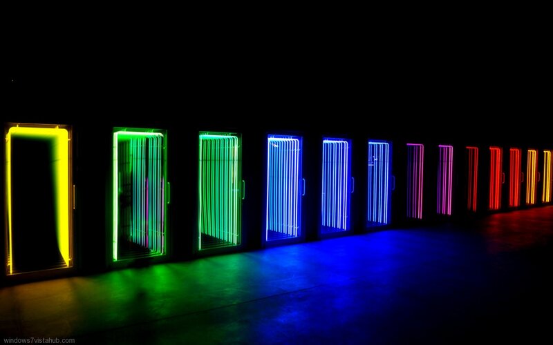 Neon-lit Door Installation — Black, Dramatic