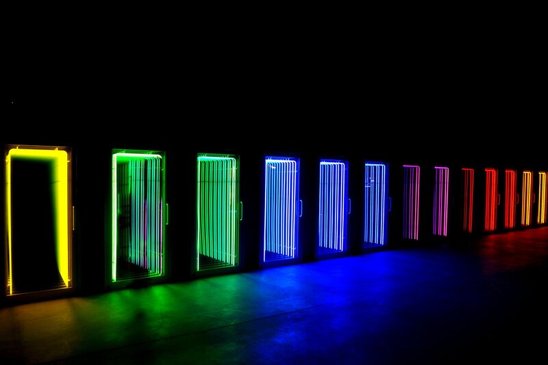 Neon-lit Door Installation — Black
