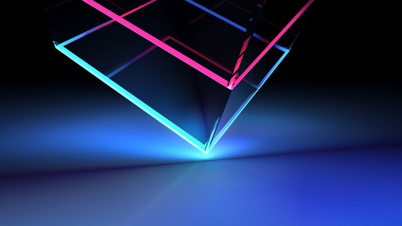 Neon-lit Geometric Structure — Blue
