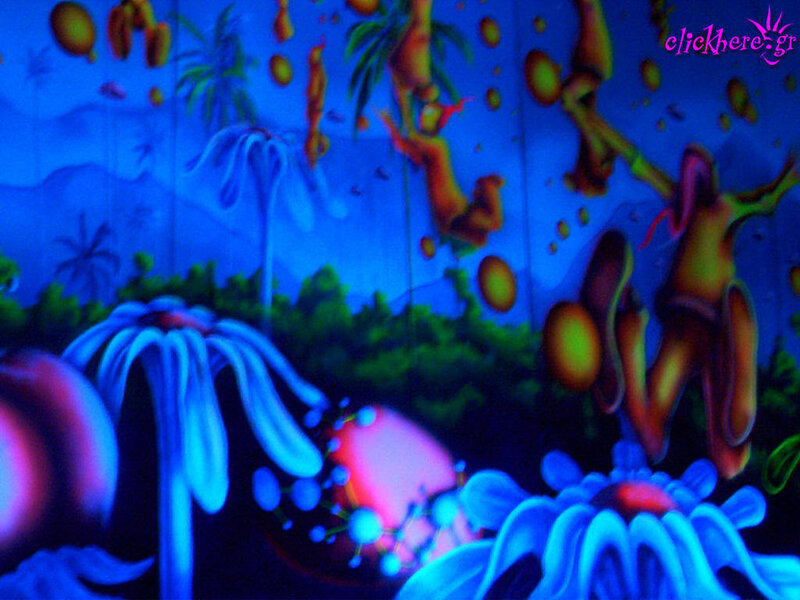 Neon-lit Mural Art