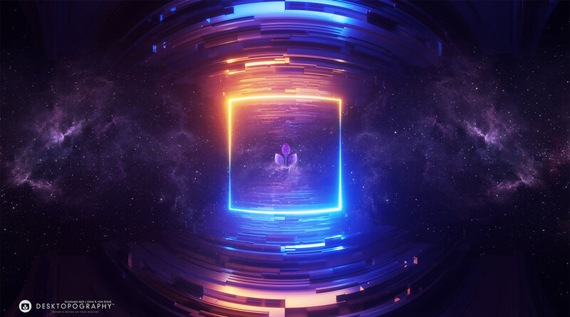 Neon-lit Portal in Space