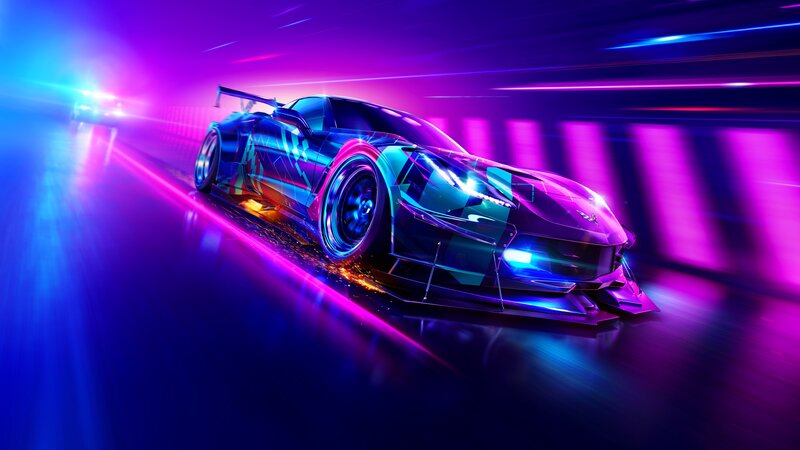 Neon-lit Race Car