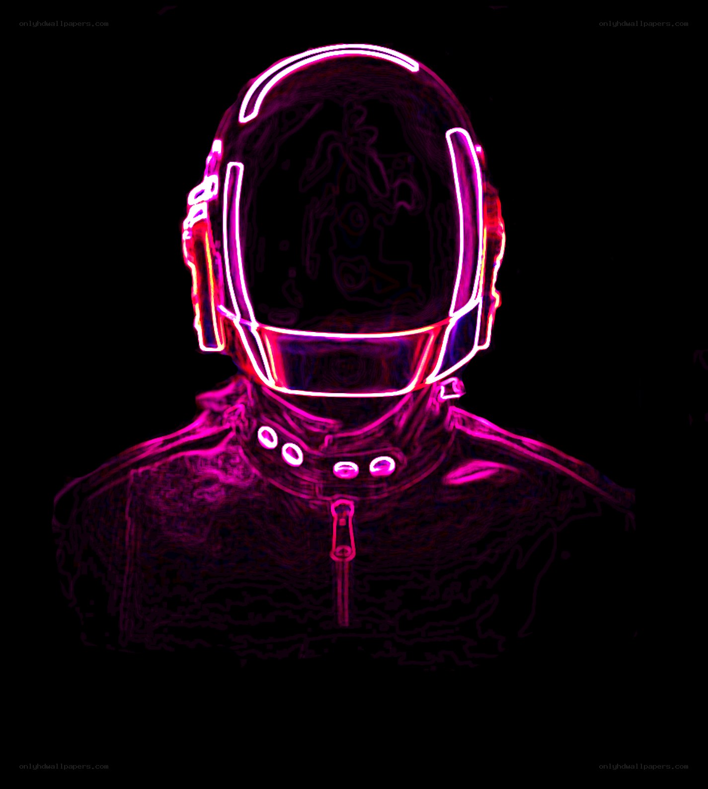 neon-lit robot helmet