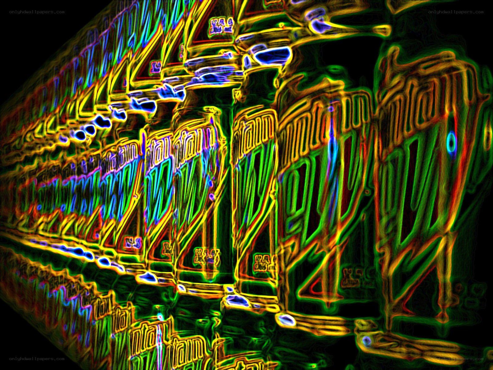 Neon-lit soda cans