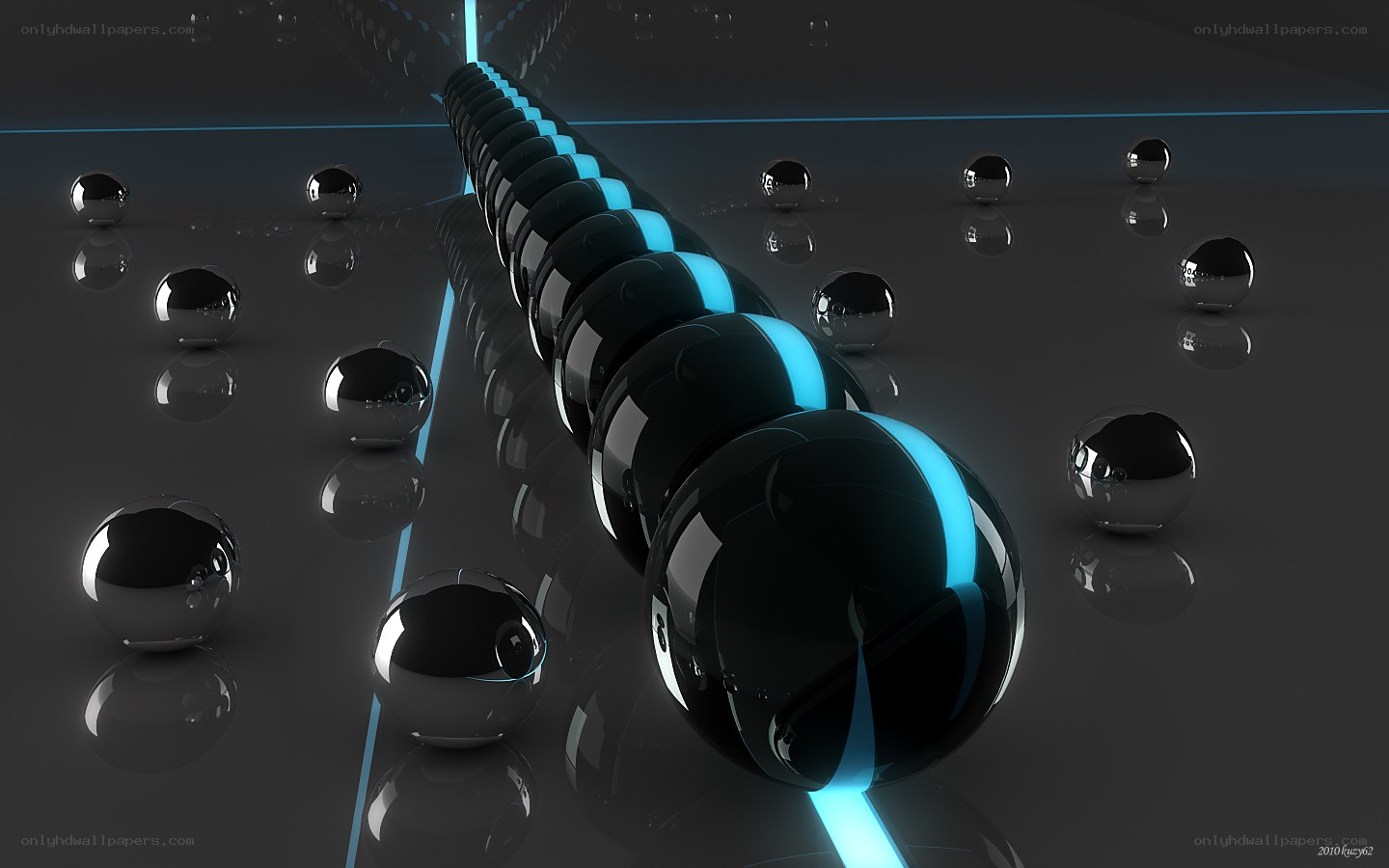 Neon-lit sphere tunnel