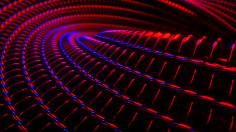 Neon-lit Spiral Structure