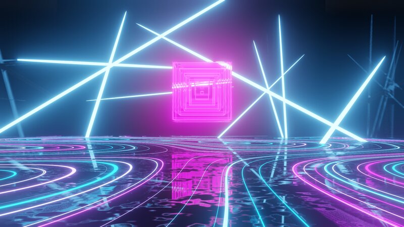 Neon-lit Tunnel — Pink
