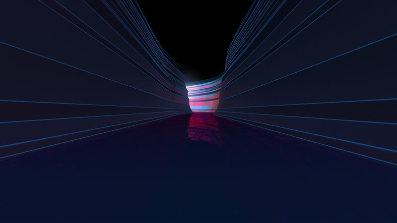 Neon-lit Tunnel