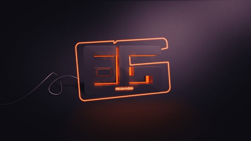 Neon Logo on Dark Background — Black, Dark, Futuristic