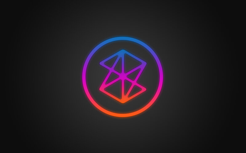 Neon Logo on Dark Background