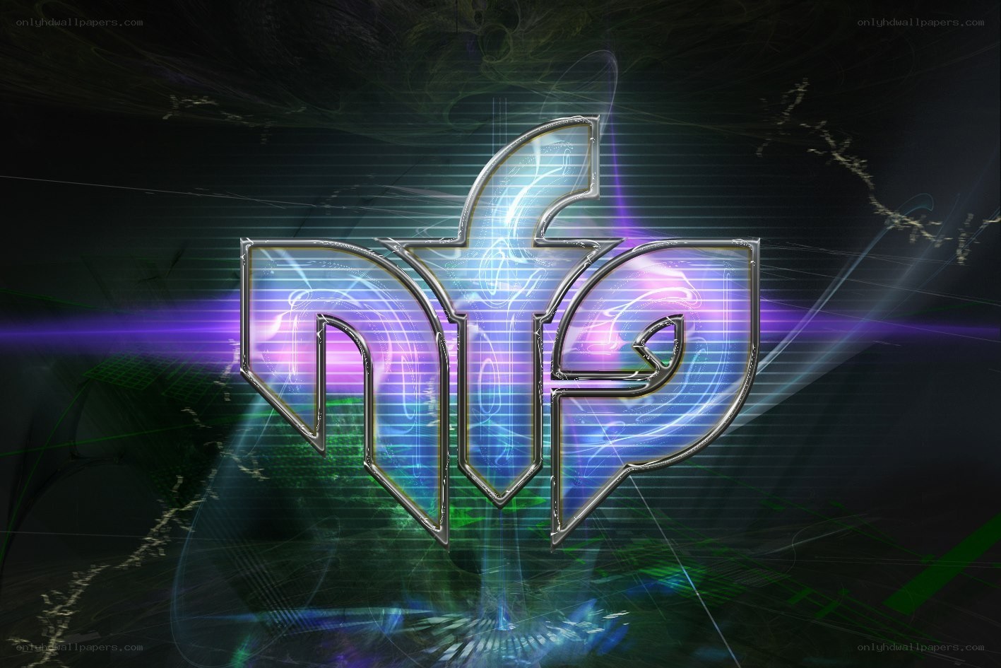 neon logo with abstract background
