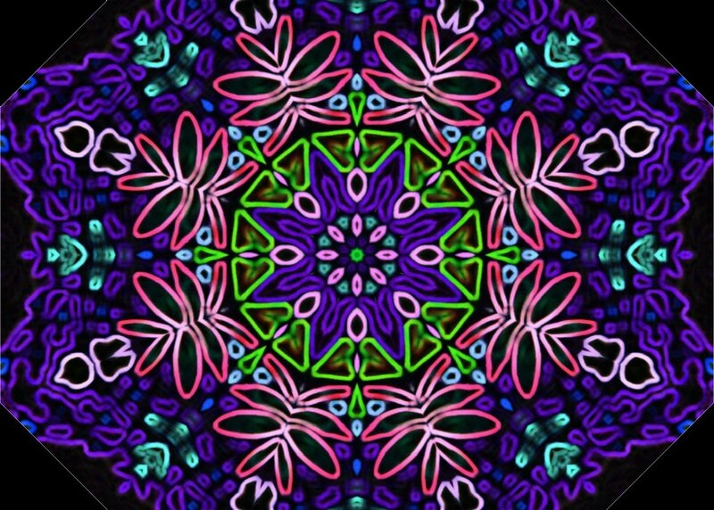 Neon Mandala Pattern — Purple, Hypnotic