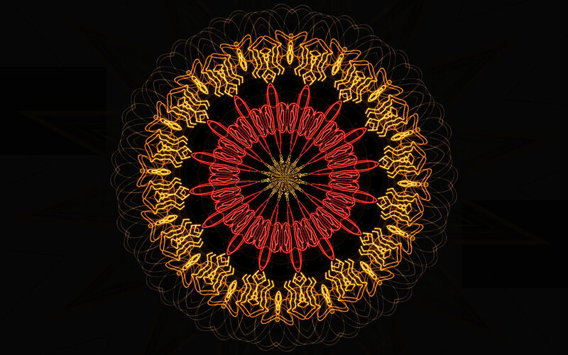 Neon Mandala Pattern — Red