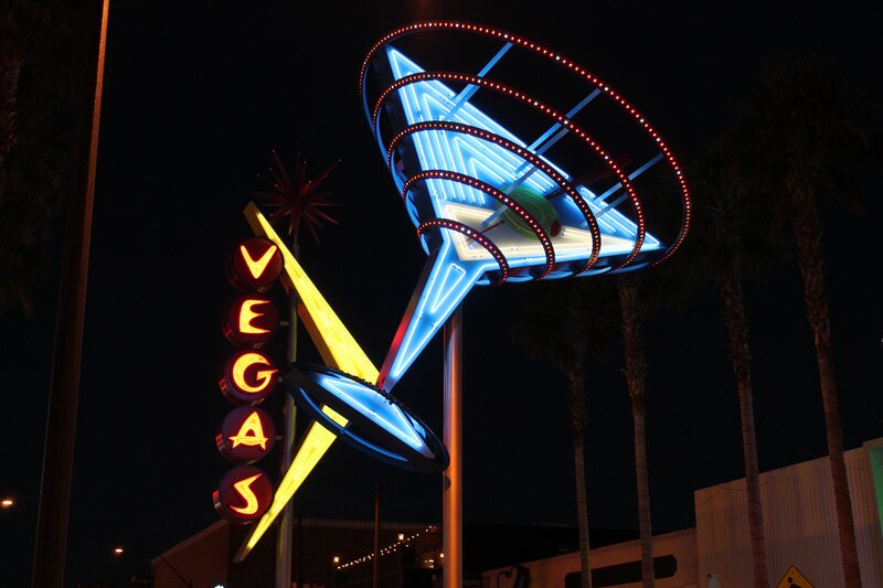 Neon Martini Glass Sign — Blue