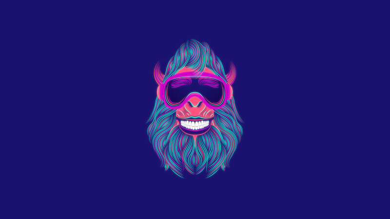Neon Monkey Head