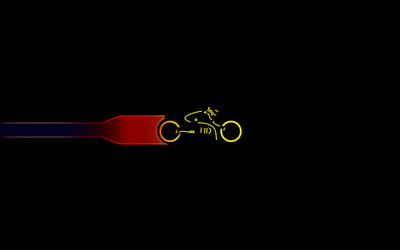 neon motorcycle on dark background