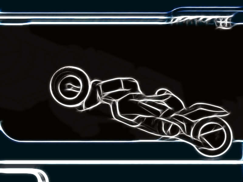 neon motorcycle outline