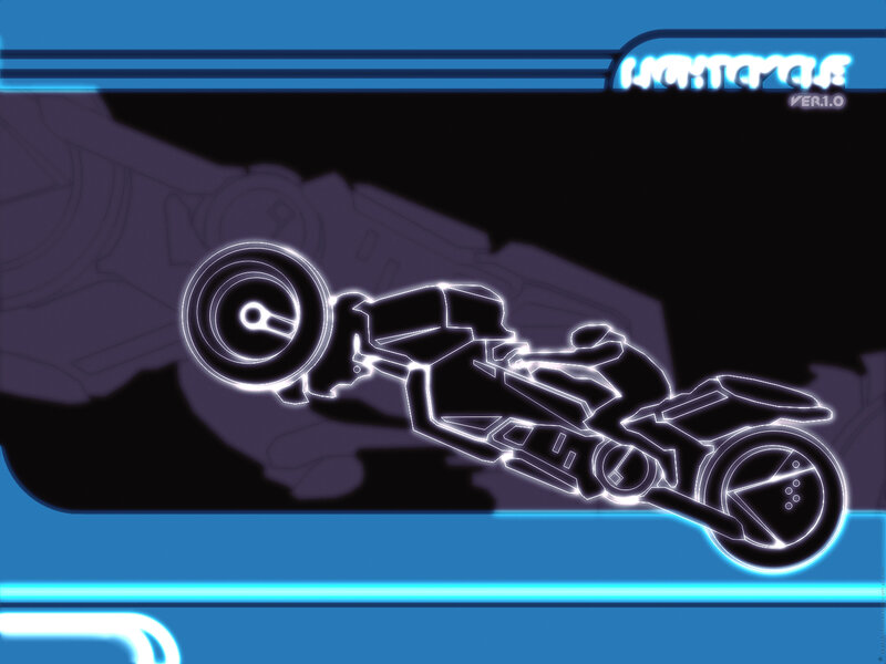 Neon motorcycle silhouette