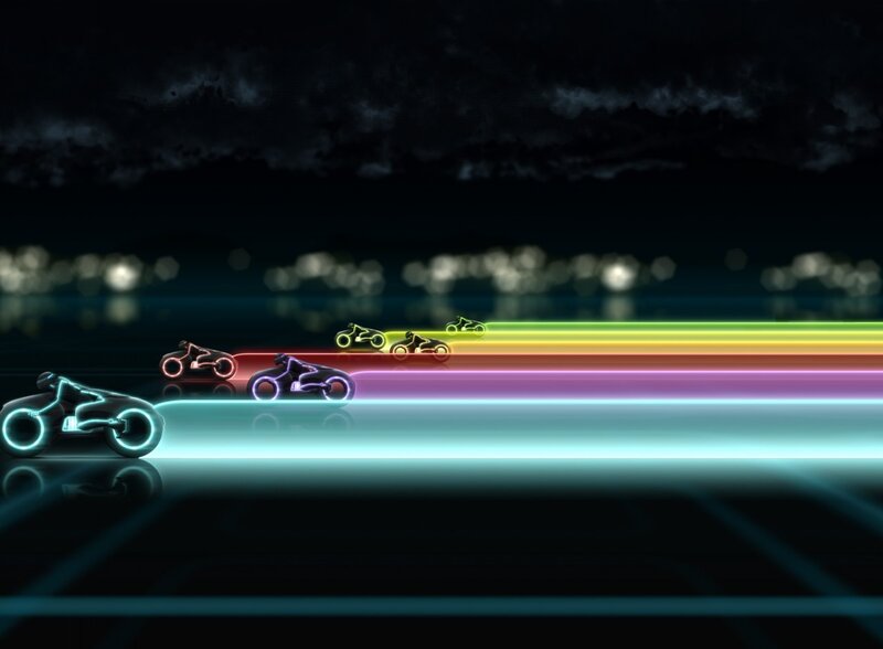 Neon Motorcycles Racing — Black