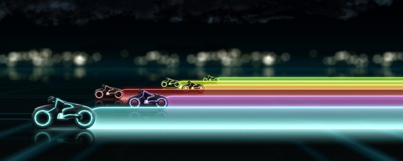 Neon Motorcycles Racing