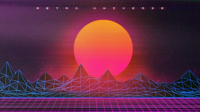 Neon Mountains at Sunset