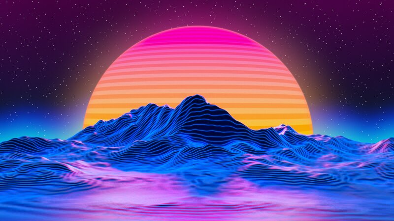 Neon Mountainscape
