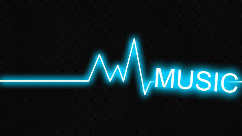 Neon music heartbeat design
