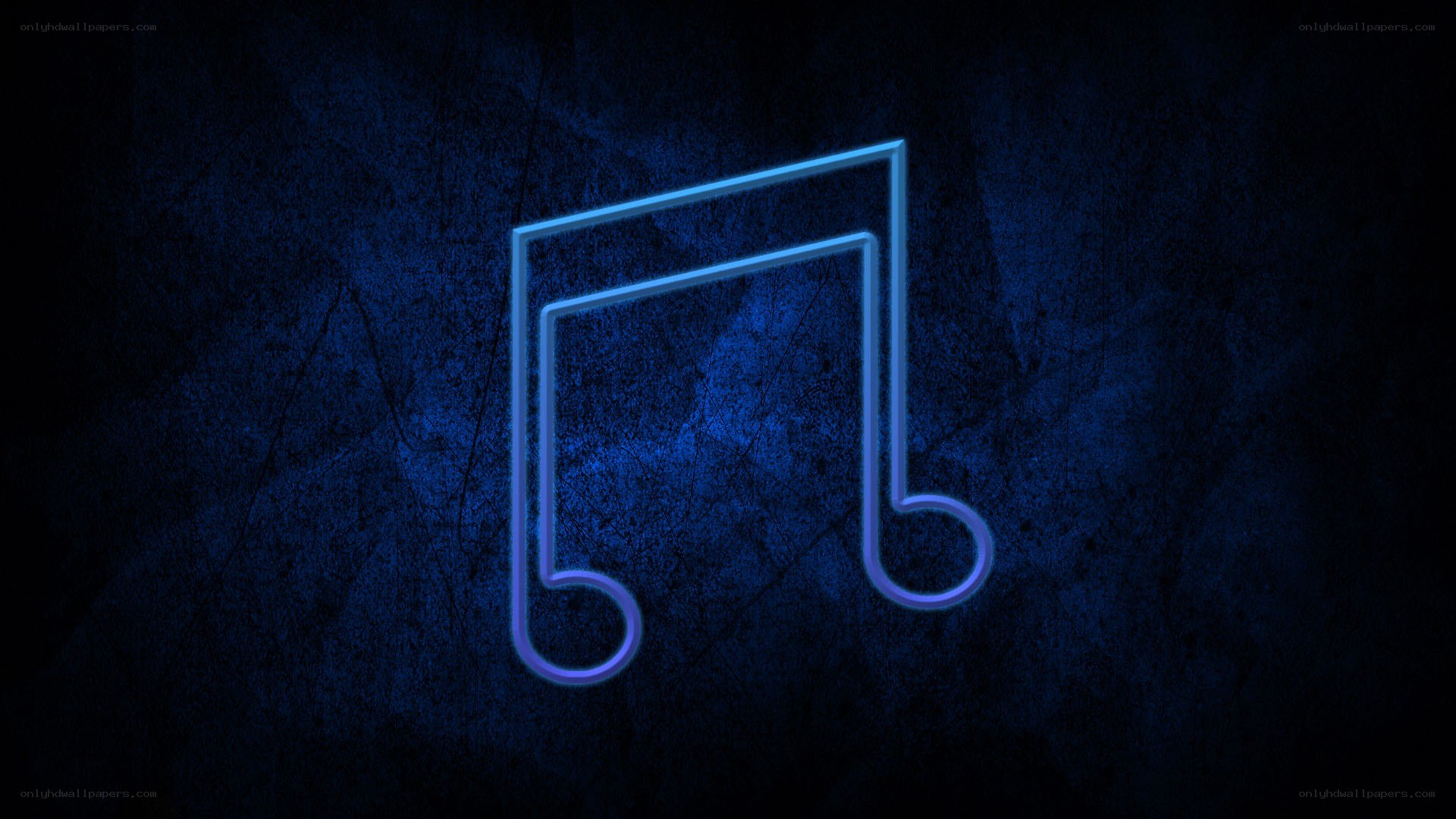 neon music note on dark background