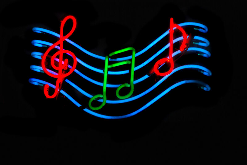 Neon music note sign