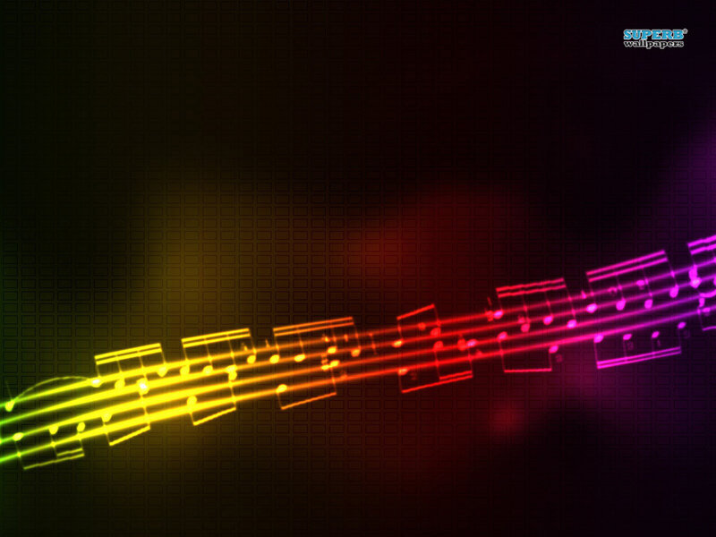 Neon Musical Notes — Yellow