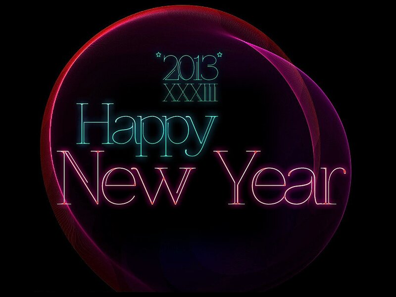 Neon New Year Text