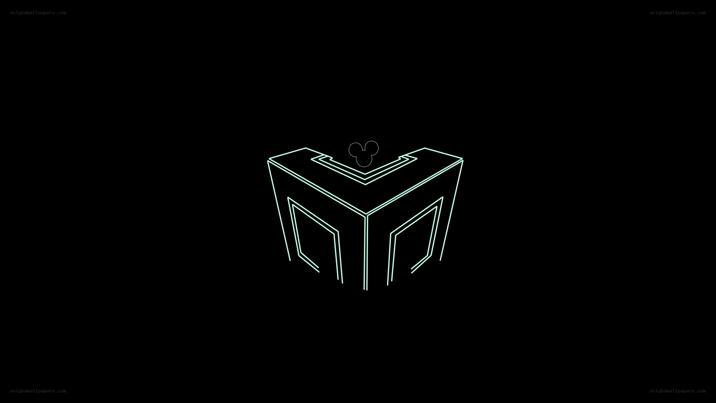 neon outline of a cube