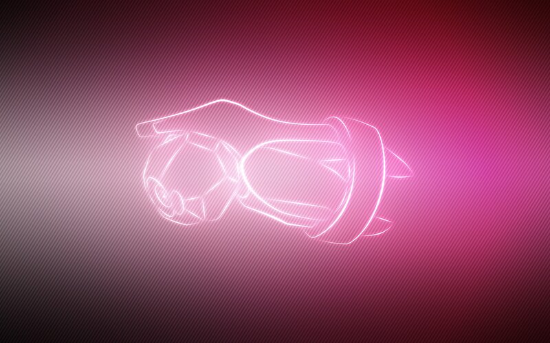 neon outline of a hand