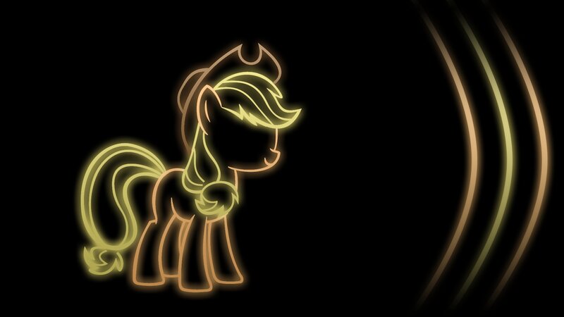 neon outline of a pony