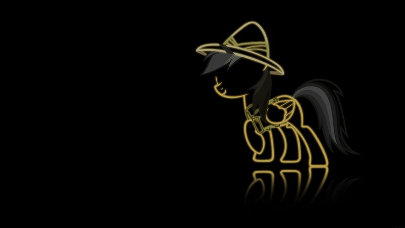 neon outline of a pony