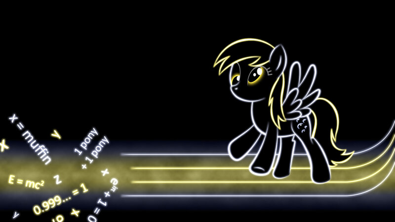 Neon Outline of a Pony — Black