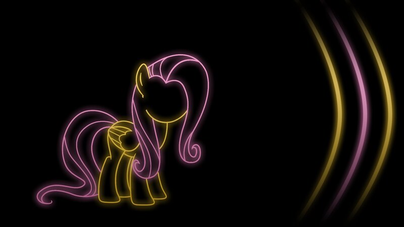 neon outline of a pony